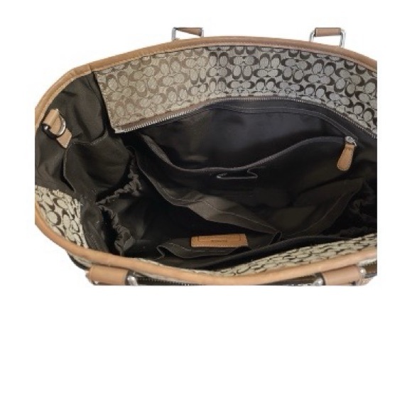 Coach Brown and Tan Signature Large Diaper Bag - Picture 3 of 7